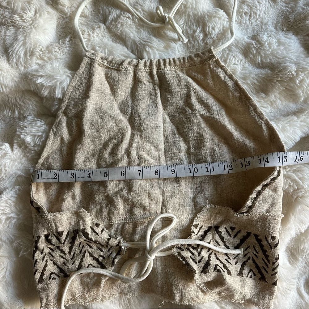 Made in India Festival Cropped Tribal Backless Halter Top in Cream - Picture 8 of 9